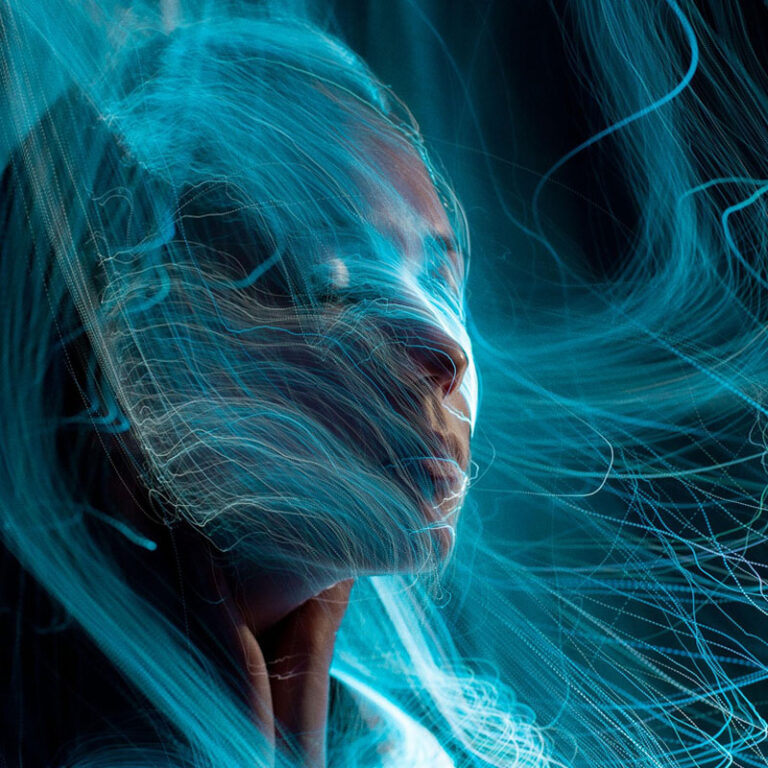 Illustration conceptuelle représentant l'interaction entre le système nerveux, les fascias et la charge émotionnelle.